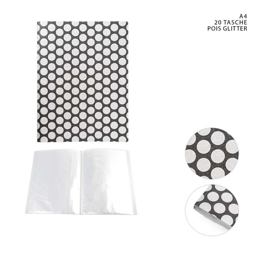 [0226297] Carpeta con brillantina A4 20 páginas puntos - Material de oficina