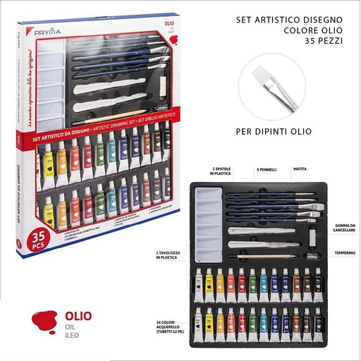 [0226465] Juego de pintura al óleo 35 piezas - Material de arte profesional