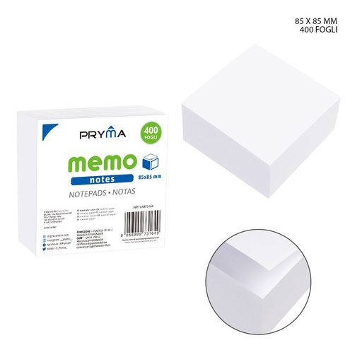 [0226808] Notas 85x85mm 400pzs - Papelería y organización
