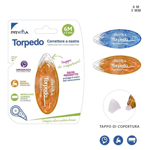 [0227037] Cinta correctora torpedo para correcciones de escritura