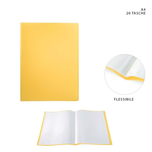 [0227359] Carpeta flexible A4 20 páginas amarilla - Accesorios de oficina