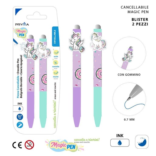 [0227683] Bolígrafo borrable 0.7mm 2pz para escritura y corrección