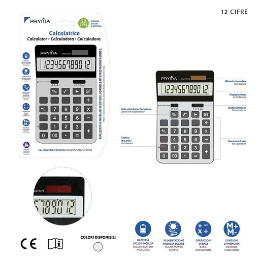 [0227721] Calculadora 12 dígitos 167x104x23 mm - Productos de oficina