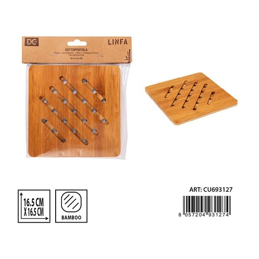 [0225801] Base para ollas cuadradas de bambú 16.5cm - Utensilios de cocina