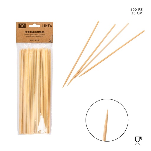 [0226362] Brochetas de bambú 3MMX35CM 100 piezas - Utensilios de cocina