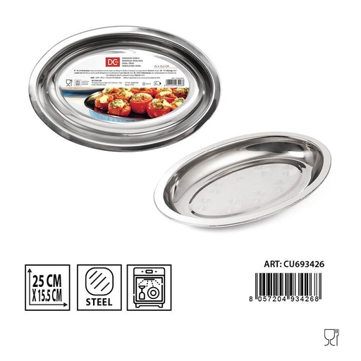 [0229476] Bandeja ovalada 25x15.5 cm - Utensilios de cocina de acero inoxidable