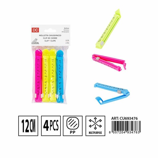 [0230320] Clip de cierre con marcado de fecha 12 cm 4 PZ - Accesorios de cocina