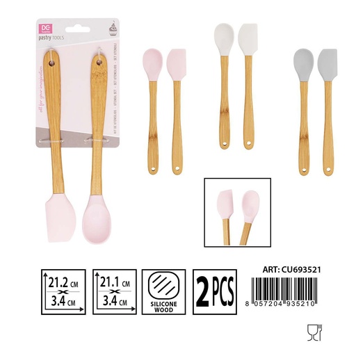 [0230163] Set de 2 piezas de silicona Espátula/Cuchara 21.2x3.4cm - Accesorios de repostería