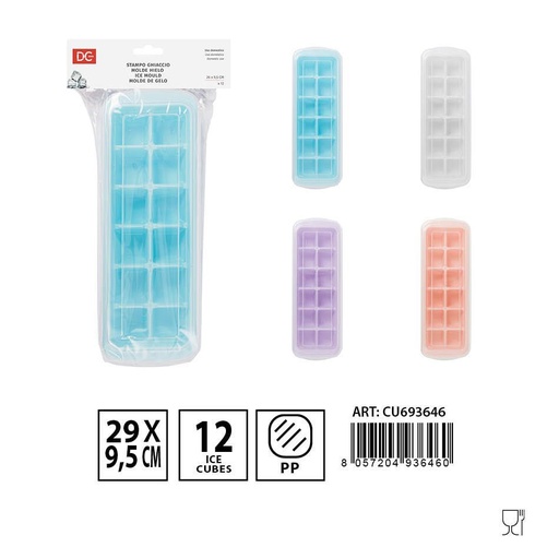 [0230501] Molde para hielo con tapa 12 cubos 26 x 9.5 cm - Accesorios de cocina