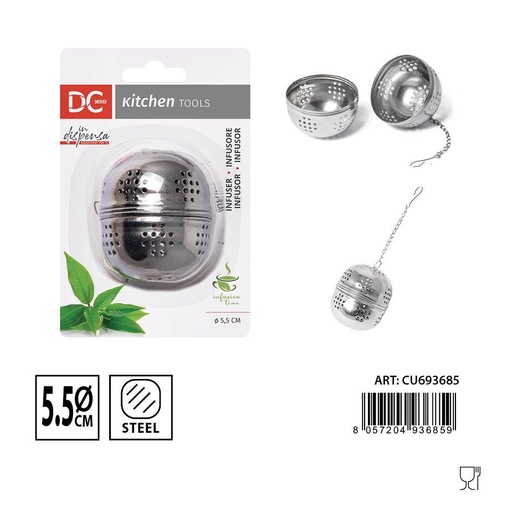 [0231953] Bola de té de acero inoxidable 5.5x6cm