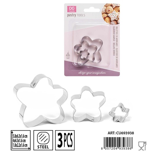 [0233589] Molde para galletas de flor 3 pcs - Utensilios de repostería