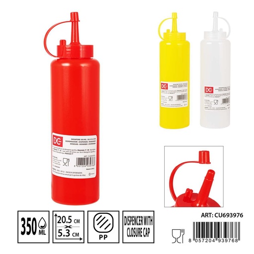 [0233734] Bote dispensador de salsa 350ML 20.5X5.3CM - Accesorios de plástico