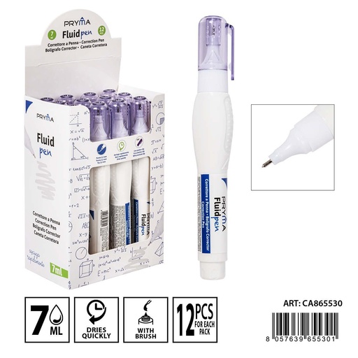 [0233608] Lápiz corrector 12.5cm 12pcs 7ml para correcciones de escritura