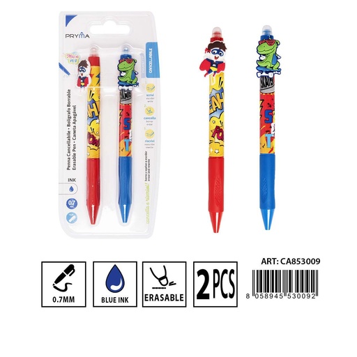 [0230526] Bolígrafo borrable 0.7MM 2pz - Material de papelería