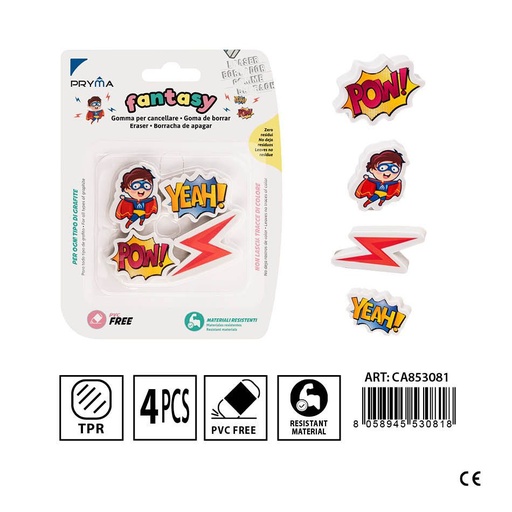 [0230962] Goma de borrar 4 PZ - Suministros de oficina