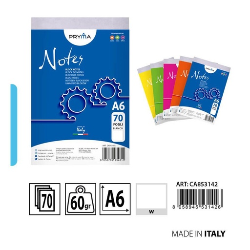 [0233083] Cuaderno de notas A6 70FF BI 10x15 cm - Notas y agendas