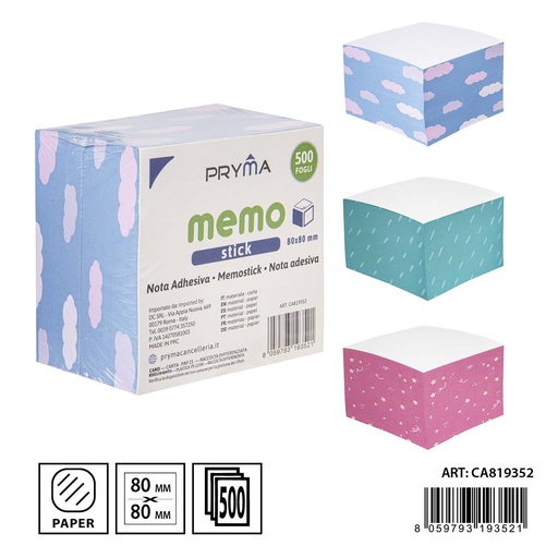 [0233676] Notas 8x8cm sin pegamento 500 hojas - Todo tipo de notas
