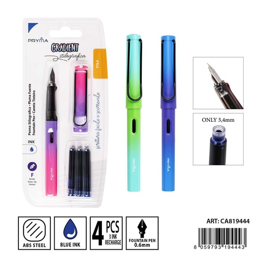 [0231102] JUEGO DE PLUMA CON DEPÓSITO DE TINTA 4PZ - Herramientas de escritura