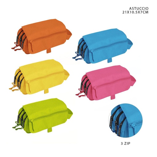 [0230832] Estuche tres capas 21x10.5x7cm para material escolar