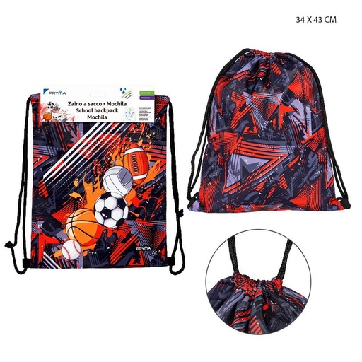 [0230030] Bolsa con cordón 33x43cm - Estuches y mochilas