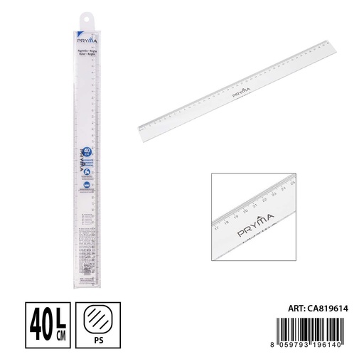 [0230753] Regla transparente 40CM - Herramientas de papelería y medidas