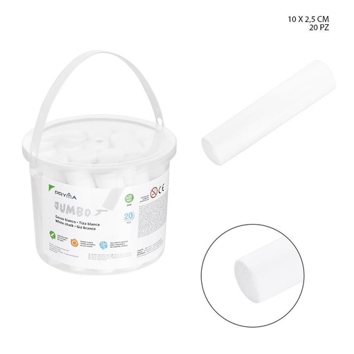 [0230594] Tizas jumbo blancas 20 unidades - Material escolar