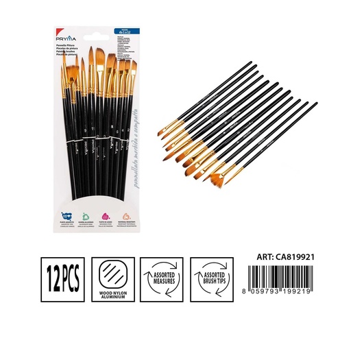 [0230915] Juego de pinceles 12pz N.1-12 para pintura artística