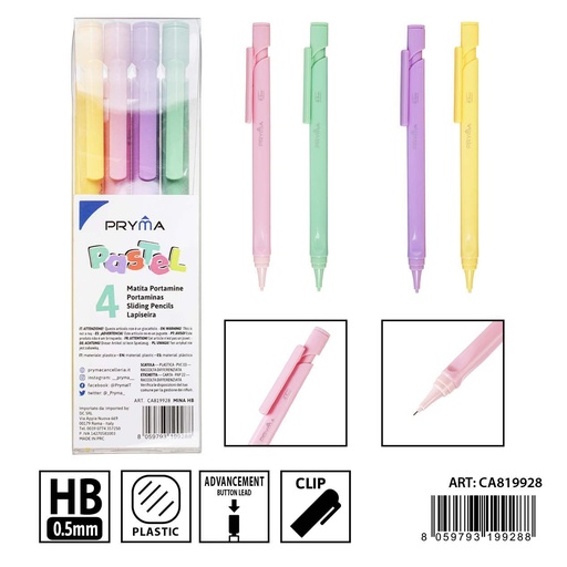 [0231090] Portaminas HB 0.5mm 4pzs - Utensilios de escritura