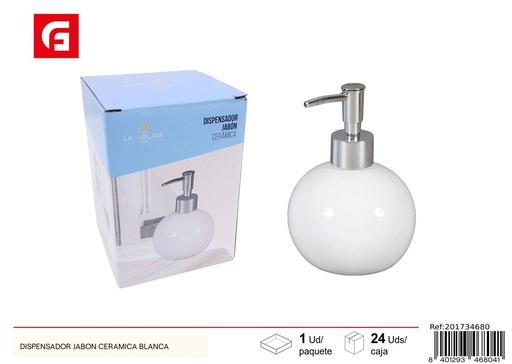 [201734680] Dispensador de jabón cerámica blanca - Utensilios de baño