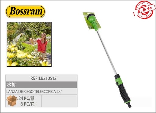 [175412029] Lanza de riego telescópica 70cm 9 funciones