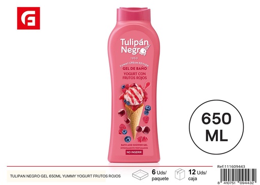 [111609443] Gel de ducha Tulipán negro 650 ml Yummy Yogurt Frutos Rojos - Productos de cuidado personal