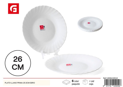 [180624910] Plato Llano Prima 25.5CM - Vajilla de cerámica
