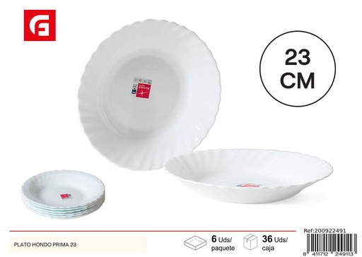 [200922491] Plato Hondo Prima 23CM - Vajilla de cerámica