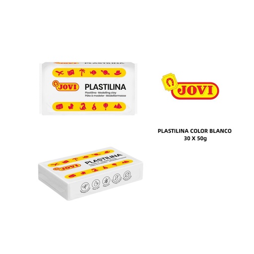 [A000253] Plastilina caja 30 pastillas 50 g blanca - Material de oficina y arte