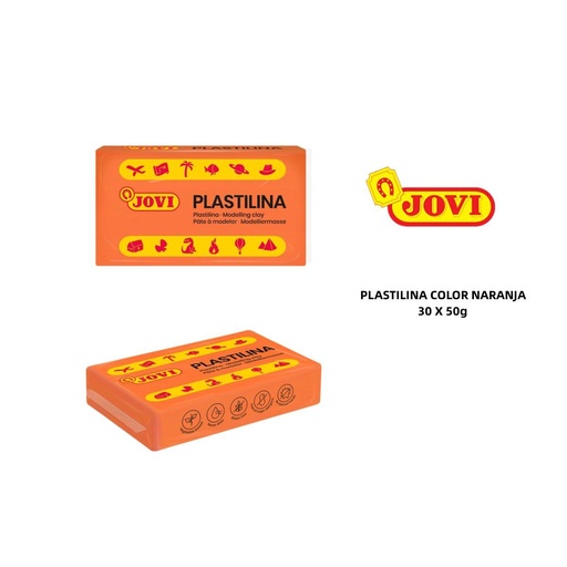 [A000255] Plastilina caja 30 pastillas 50 g naranja - Material de oficina y arte