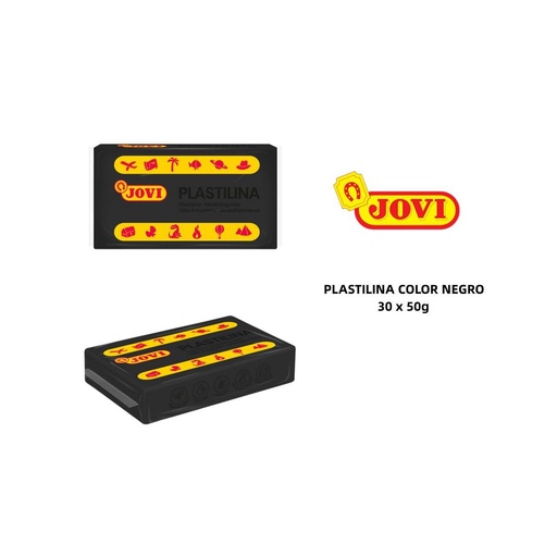 [A000265] Plastilina caja 30 pastillas 50 g negra - Material de oficina y arte