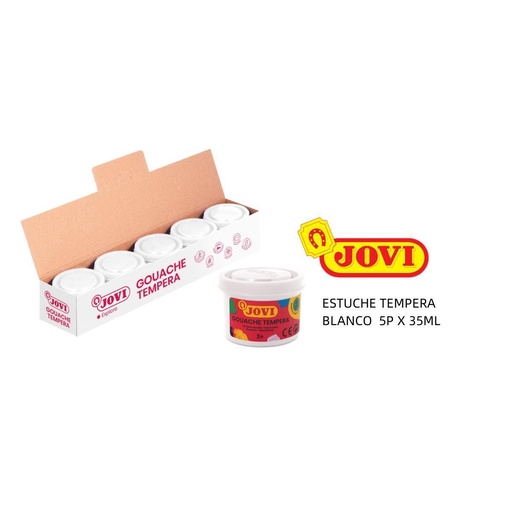 [A000206] Gouache témpera blanca 5 botes 35ml para artistas y estudiantes