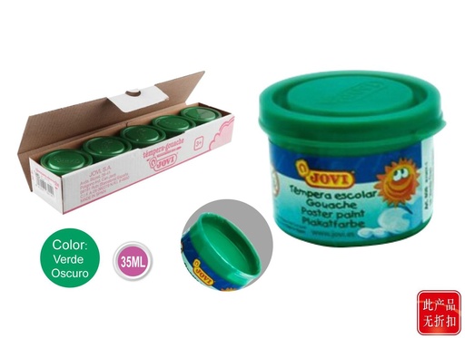 [A000214] Témpera Verde oscuro 35ml JOVI - Artículos de arte y pintura