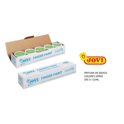 [A000294] Pintura de dedos 5 botes 125cc verde - Material escolar