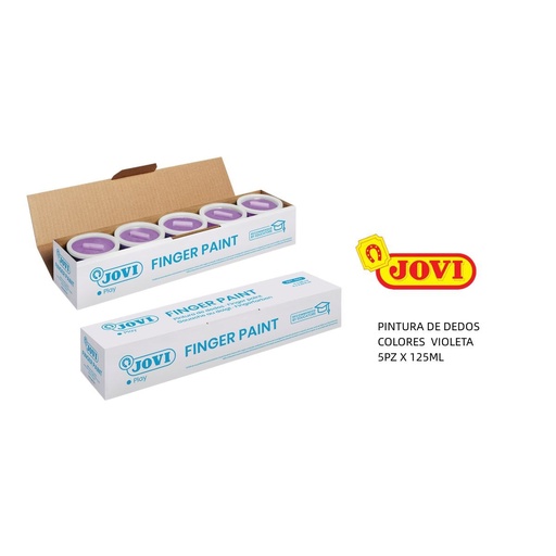 [A000292] Pintura de dedos 5 botes 125cc violeta - Material escolar