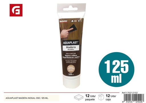 [170212102] Pasta reparadora de madera color nogal oscuro 125 ml - Aguaplast