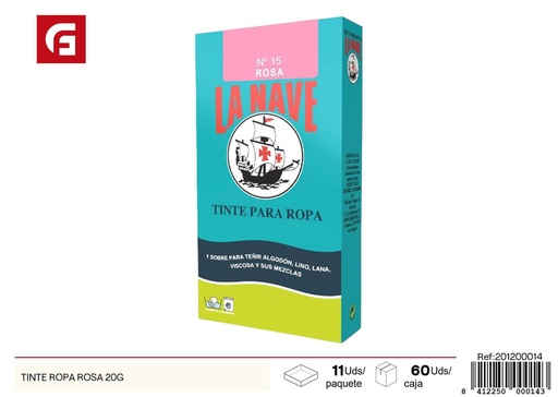 [201200014] Tinte para ropa rosa 20 g - Productos de pintura y decoración textil