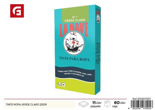 [201207001] Tinte para ropa verde claro 20 g - Productos de pintura y decoración textil