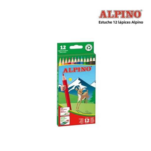 [A000551] Lápices de colores Alpino 12 piezas - Material de oficina