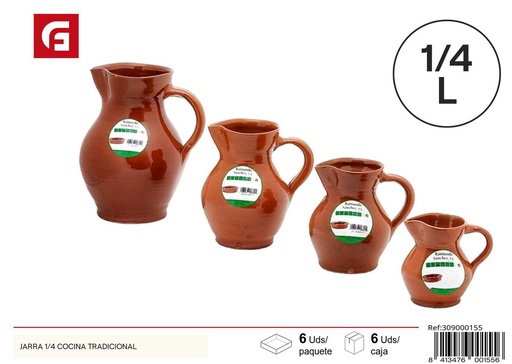 [A002869] Jarra de vino 1/4 cocina tradicional de vidrio
