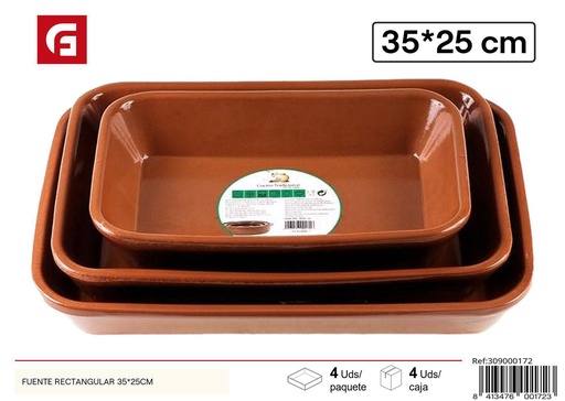 [A002855] Fuente rectangular de cerámica 35x25 cm - Accesorios de cocina