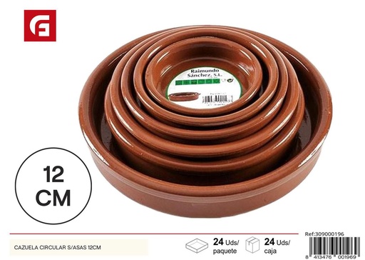 [A000164] Cazuela circular de barro 12cm - Accesorios de cocina