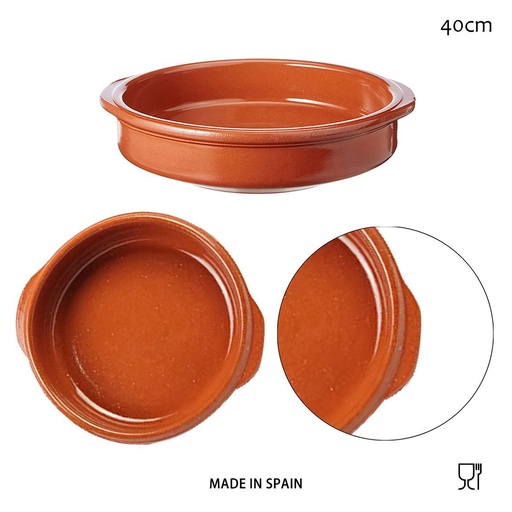 [A000177] Cazuela de barro redonda con asas 40cm - Utensilios de cocina