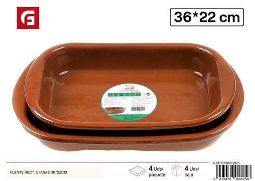 [A002857] Fuente rectangular con asas 36x22 cm - Utensilios de cocina