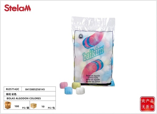 [8413805257142] Bolas de algodón de colores - Artículos de primeros auxilios